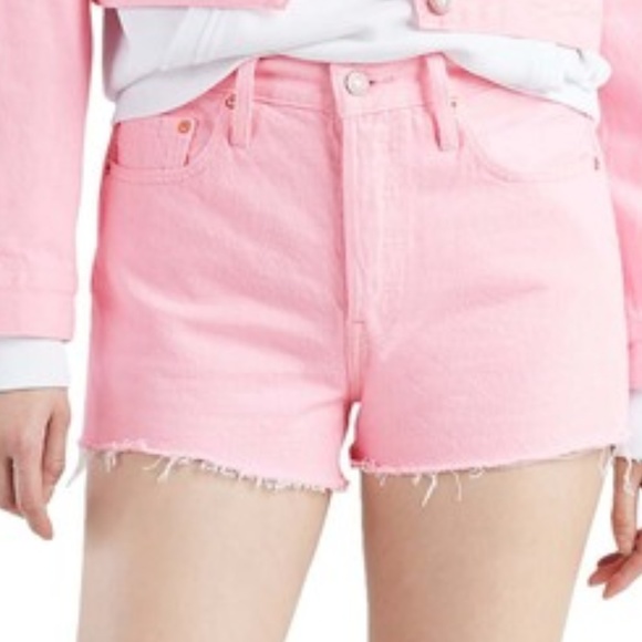 Levi's – 501 High Waist Cutoff Shorts LIGHT PINK - Picture 4 of 4
